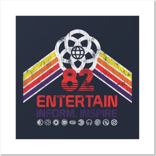 Epcot Center 1982 Vintage Pavilion Logo - Entertain, Inform, Inspire - Retrocot Posters and Art